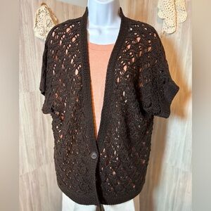 Jones New York Chocolate Knit Top Cardigan